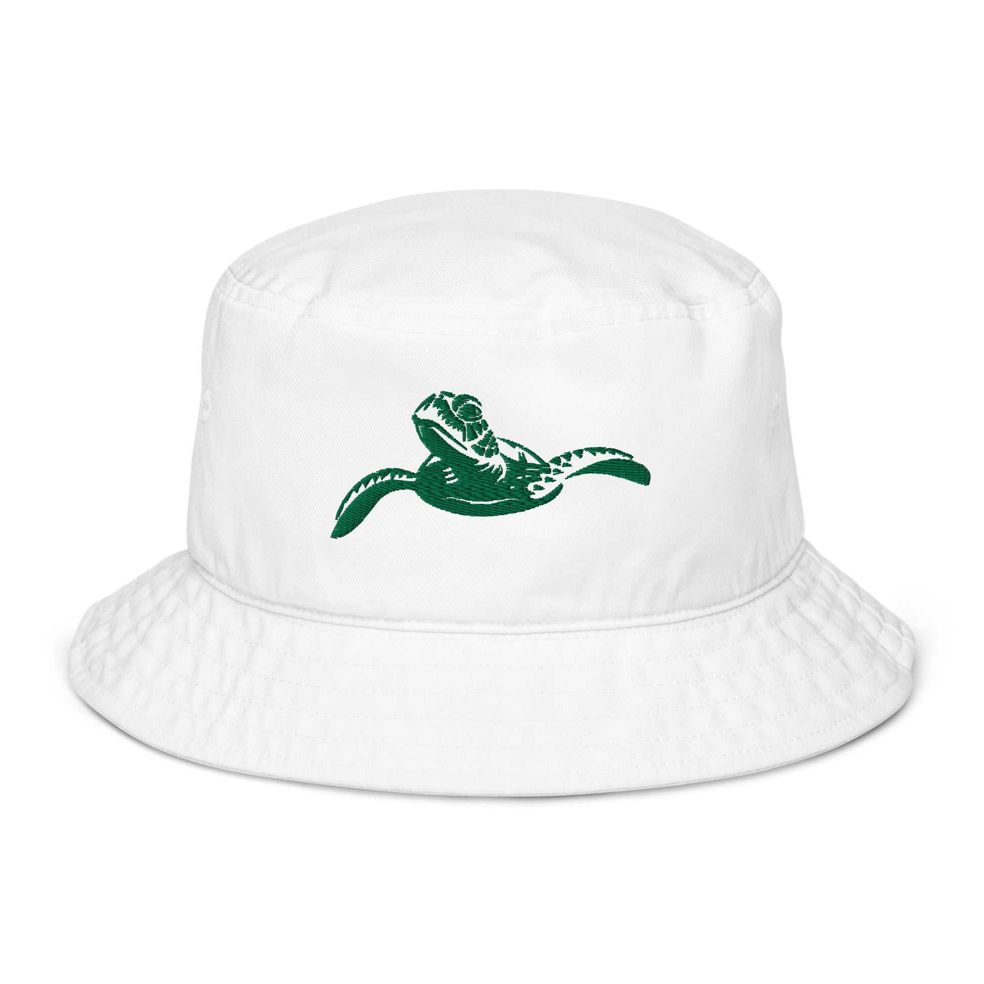front view, slow & steady smoke white bucket hat